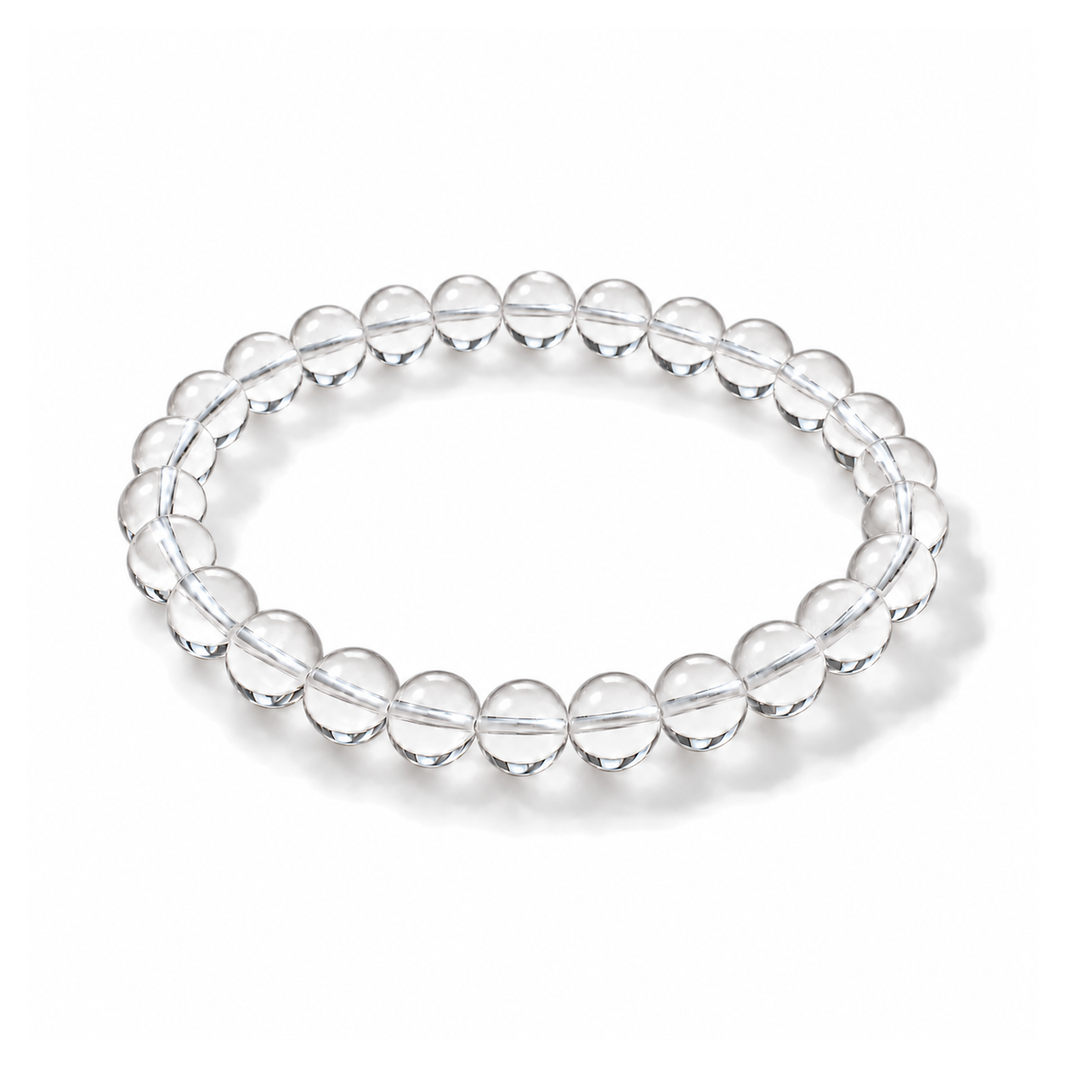 Natural clear quartz minimalist bracelet — standardized main view