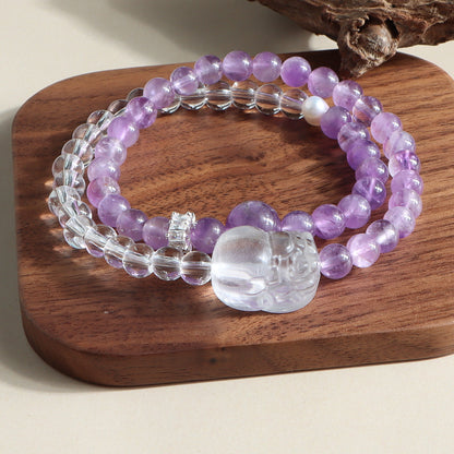 Pixiu crystal double-wrap bracelet — original product photograph