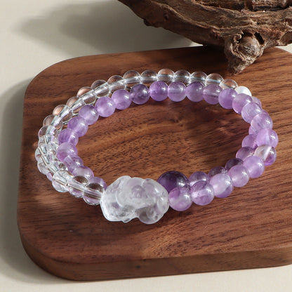 Pixiu II crystal double-wrap bracelet — original product photograph