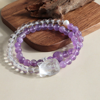 Fox crystal double-wrap bracelet — original product photograph