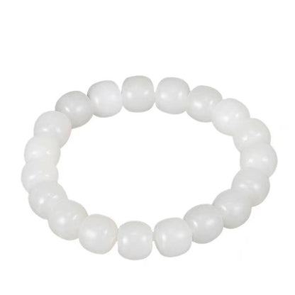 White Hetian jade bead bracelet — original product photograph