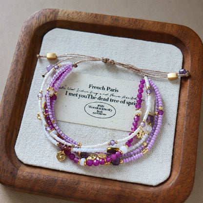 Purple and white Purple & White Stone style bracelet