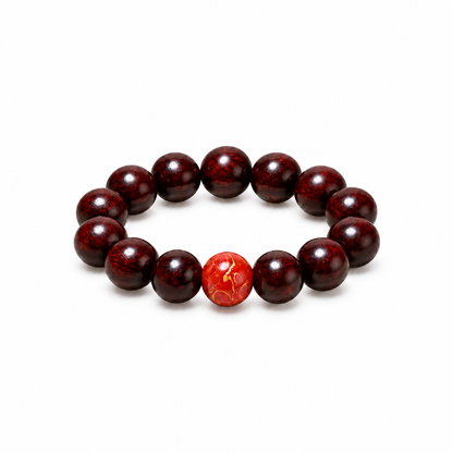 Red Sandalwood Beaded Bracelet — 17 Styles on a white background
